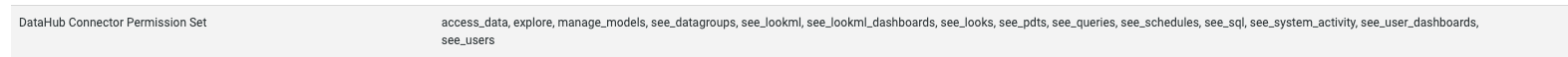 Looker DataHub Permission Set